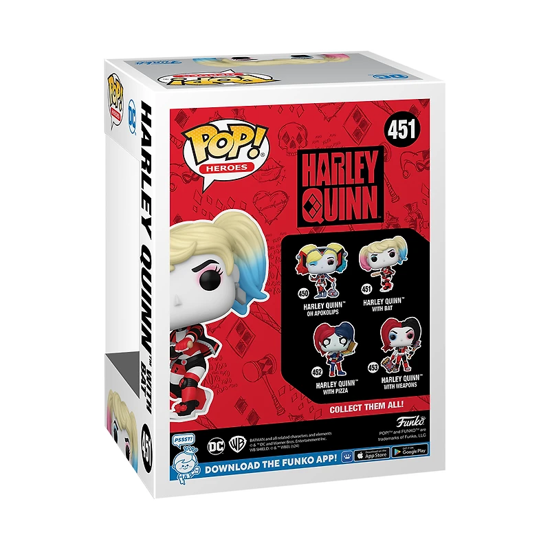 Funko POP! Heroes: DC Harley Quinn 30th Anniversary Edition (with Bat) 4-in Vinyl Figure