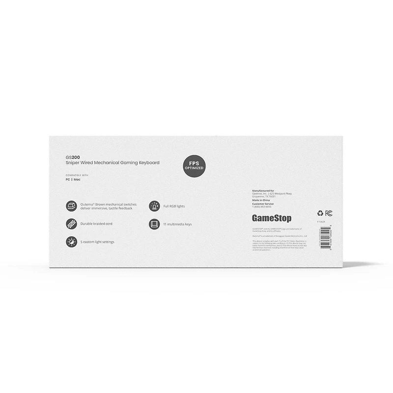 GameStop FPS Sniper Wired Mechanical Keyboard White