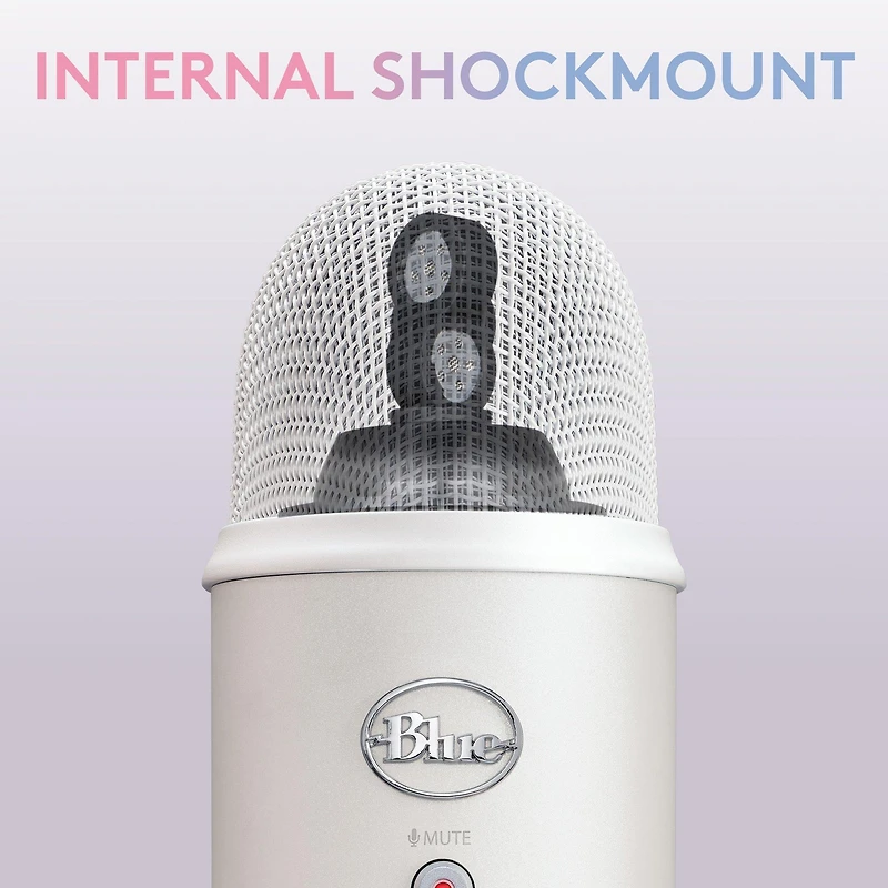 Blue Microphone Yeti Aurora Collection USB Microphone White Mist