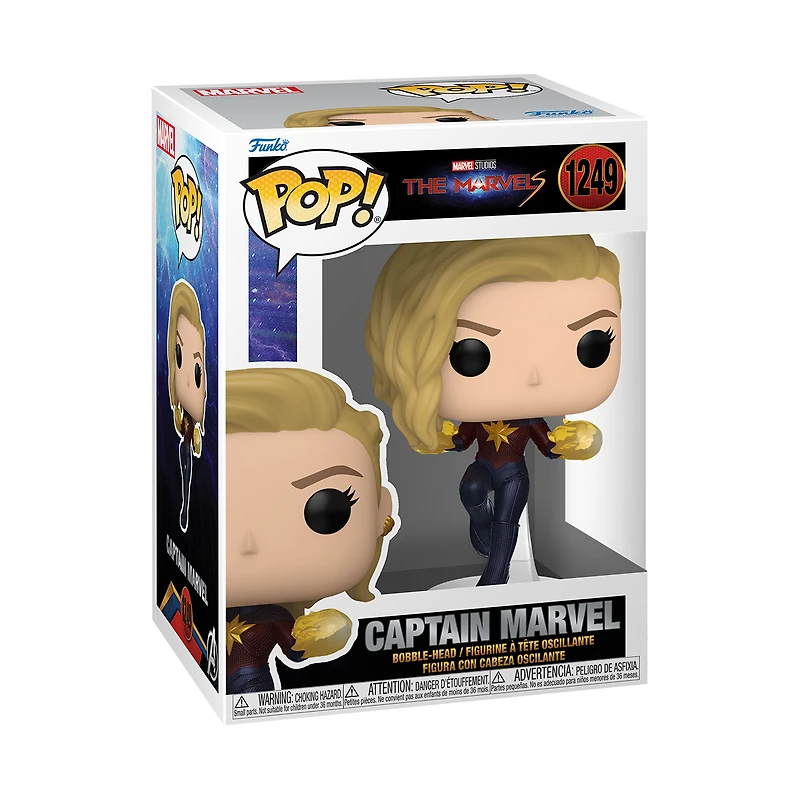 Funko POP! Marvel Studios' The Marvels Captain Marvel 4.3-in Vinyl Bobblehead