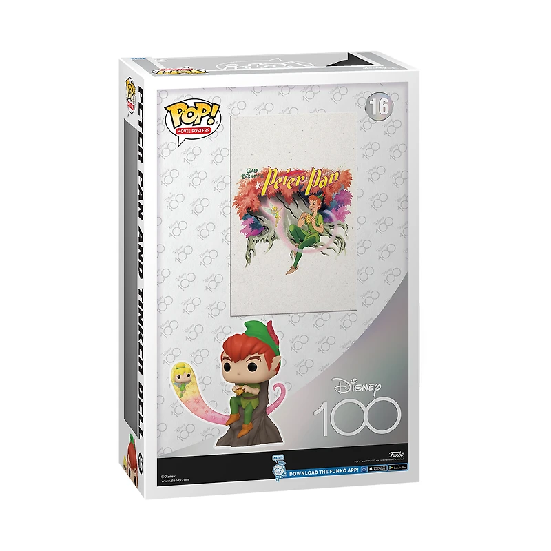 Funko POP! Movie Poster: Disney 100th Peter Pan and Tinker Bell Vinyl Figure Set with Poster