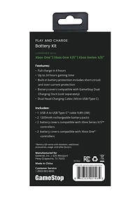 GameStop Play and Charge Battery Kit for Xbox Series X/S and Xbox One