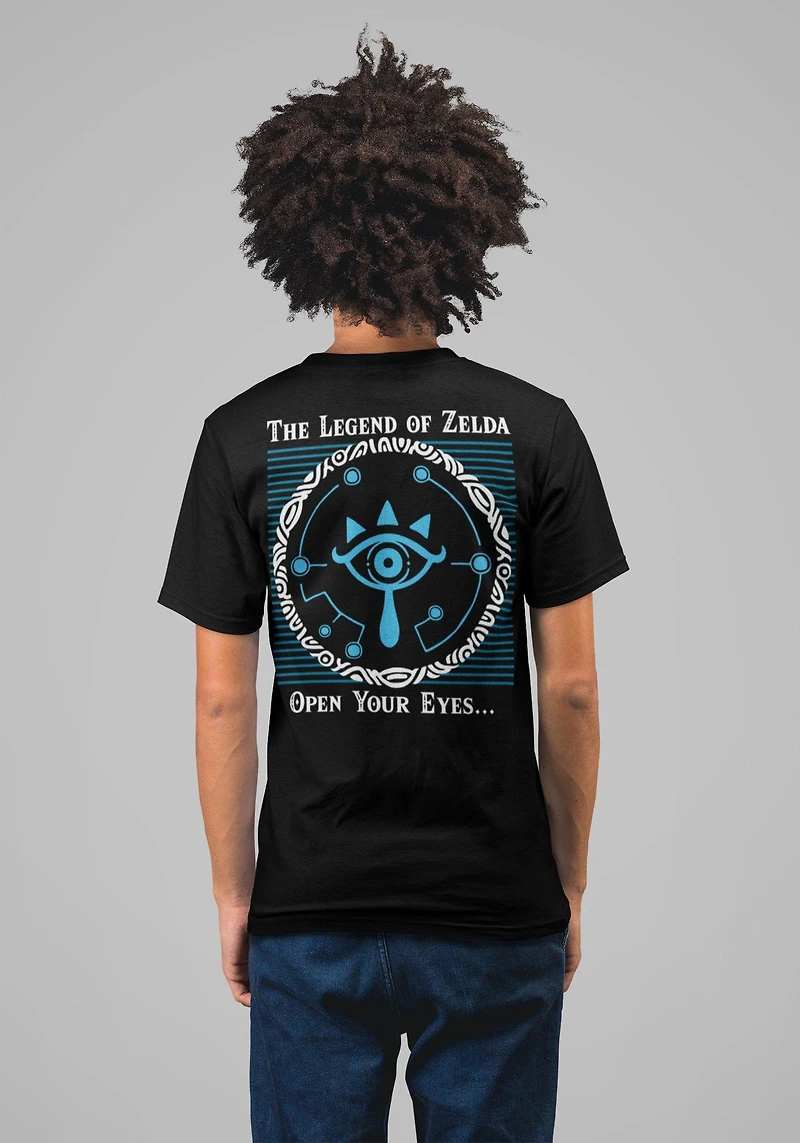 Geeknet The Legend of Zelda Open Your Eyes Sheikah Short Sleeve Unisex Cotton T-Shirt GameStop Exclusive