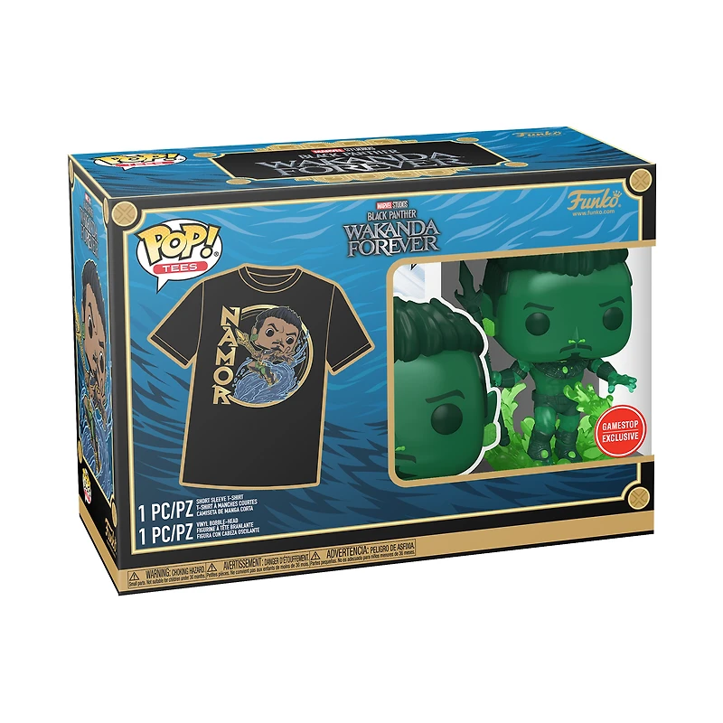 Funko POP! And Tee: Black Panther: Wakanda Forever Namor 4.45-in Vinyl Figure and Unisex T-Shirt GameStop Exclusive