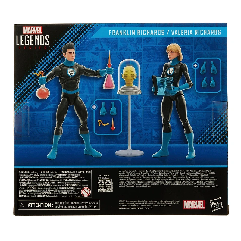 Hasbro Marvel Legends Series Fantastic Four Franklin and Valeria Richards 6-in Action Figure Set 2-Pack