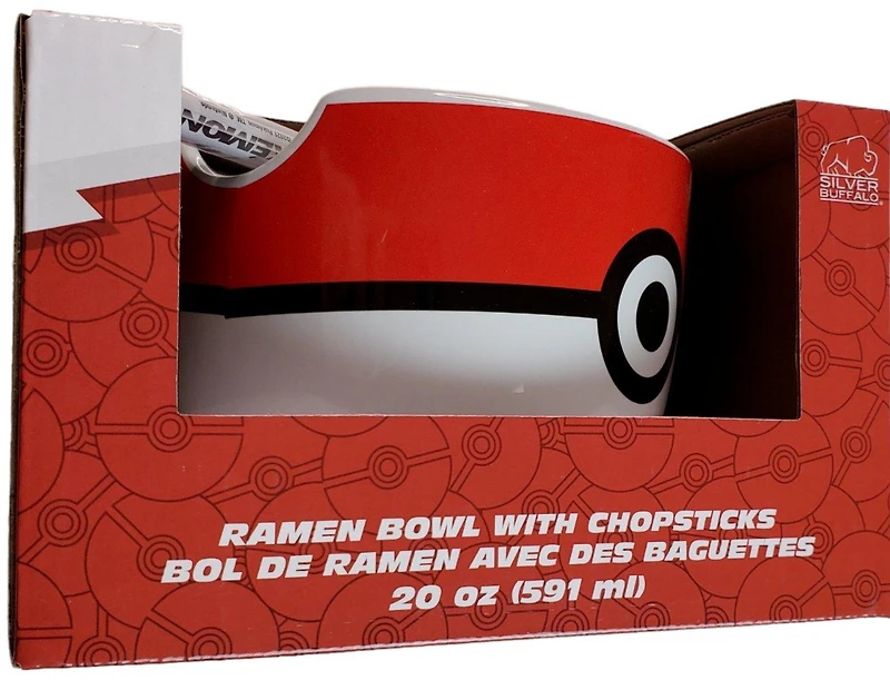 Pokemon Pokeball Ceramic Ramen Bowl with Chopsticks