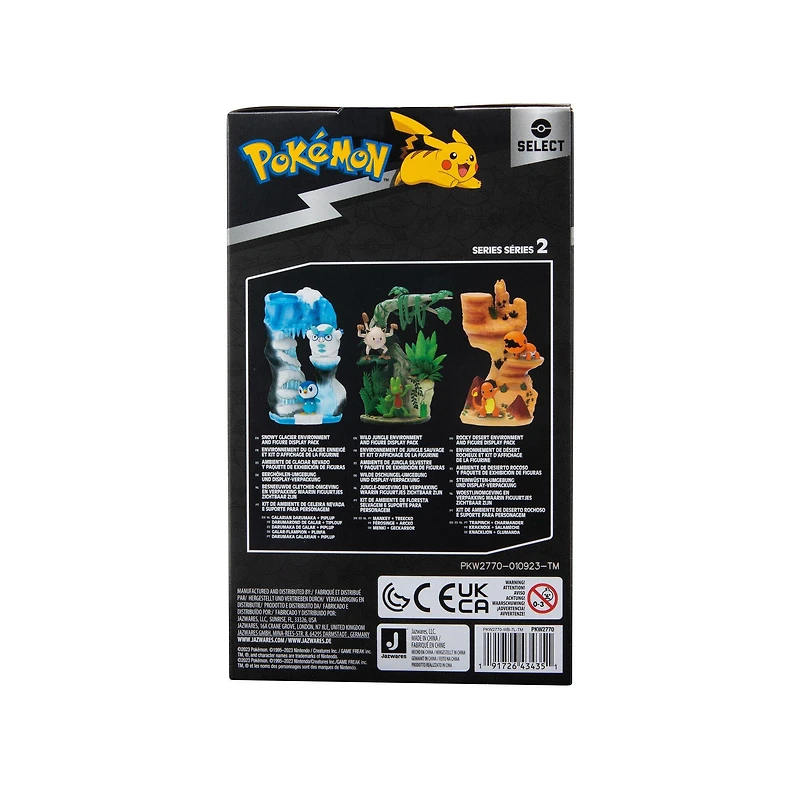 Jazwares Pokemon Select Snowy Hill Environment Play Set with Galarian Darumaka and Piplup