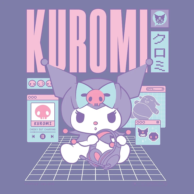 Sanrio Kuromi Gamer Girl Unisex Short Sleeve T-Shirt