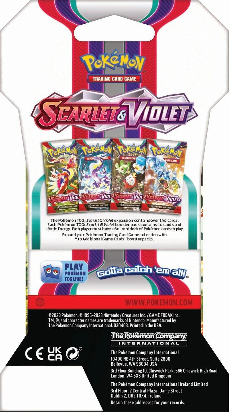 Pokemon Trading Card Game: Scarlet and Violet Sleeved Booster Pack (Styles May Vary