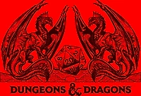 Dungeons and Dragons Heraldic Dragons with Dice Red Unisex Short Sleeve Cotton T-Shirt