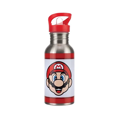 Super Mario Metal Water Bottle with Straw