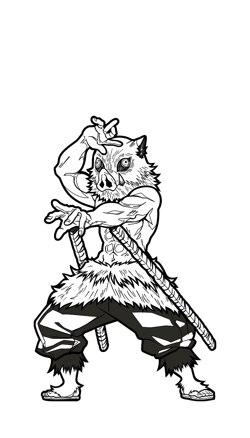 FiGPiN Demon Slayer: Kimetsu no Yaiba Inosuke Hashibira 3-in Collectible Enamel Pin Black and White Variant Exclusive