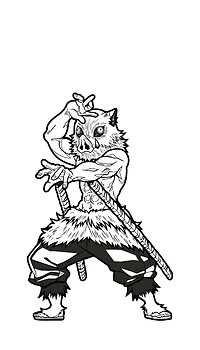FiGPiN Demon Slayer: Kimetsu no Yaiba Inosuke Hashibira 3-in Collectible Enamel Pin Black and White Variant Exclusive