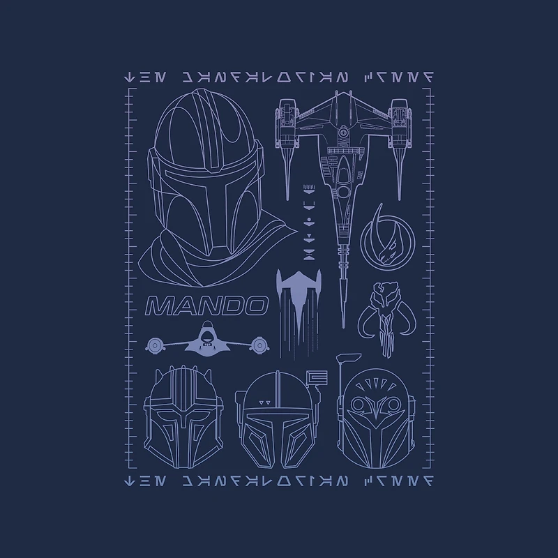 Geeknet Star Wars: The Mandalorian Season 3 The Mandalorian Grid T-shirt GameStop Exclusive