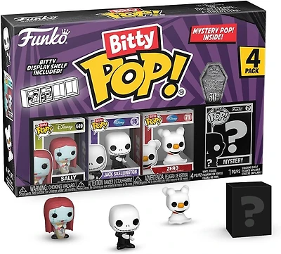 Funko Bitty POP! The Nightmare Before Christmas Vinyl Figure Set 4-Pack (Sally, Jack Skellington, Zero and Mystery Pop!)