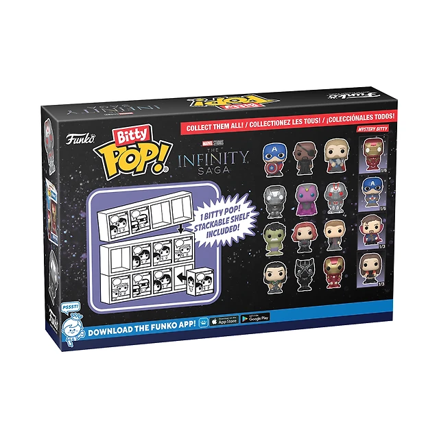 Funko Bitty POP! Marvel (Loki, Black Panther, Iron Man (VII), and Mystery Pop) 0.9-in Vinyl Figure Set 4-Pack