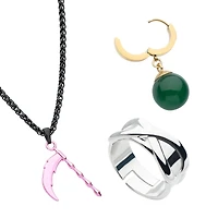 Dragon Ball Super Goku Black Necklace, Potara Earrings, and Time Ring Set GameStop Exclusive