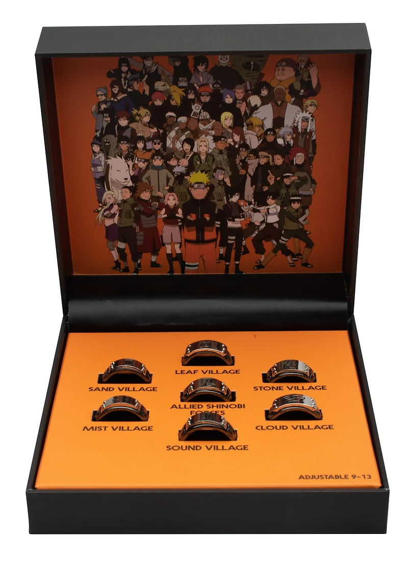 Naruto Shinobi Headband Ring Set Collector's Box GameStop Exclusive