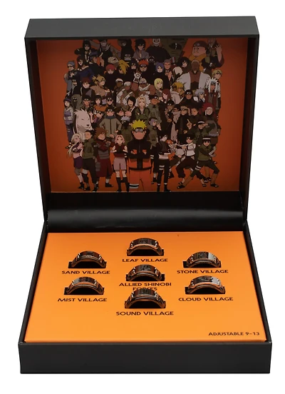 Naruto Shinobi Headband Ring Set Collector's Box GameStop Exclusive