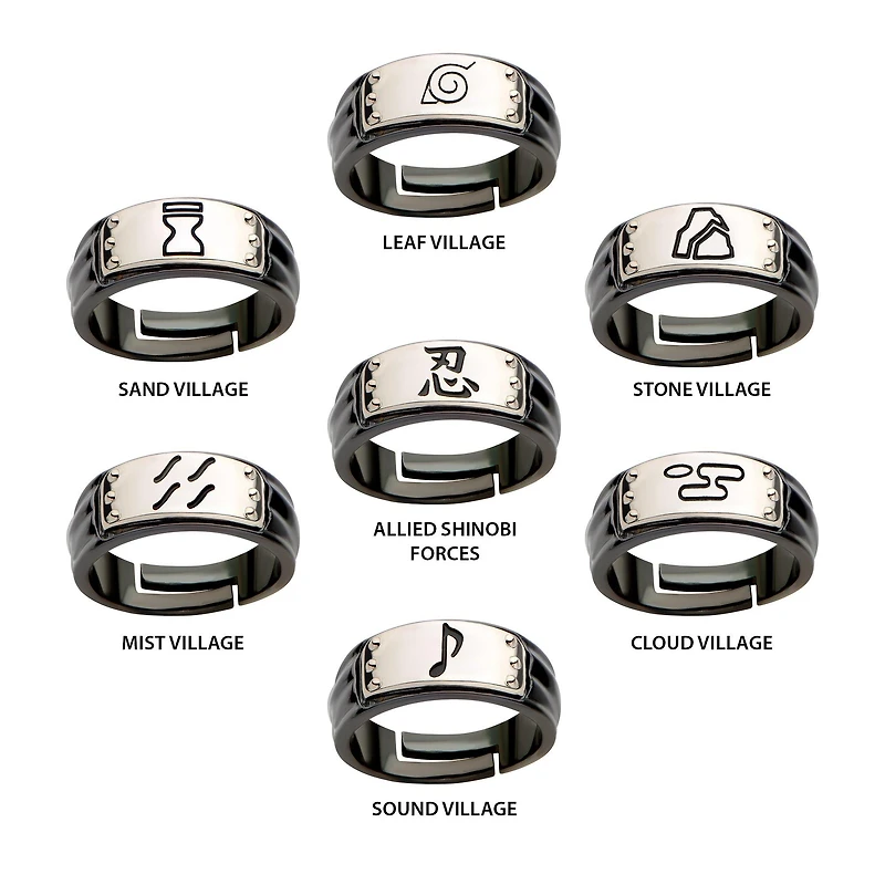 Naruto Shinobi Headband Ring Set Collector's Box GameStop Exclusive
