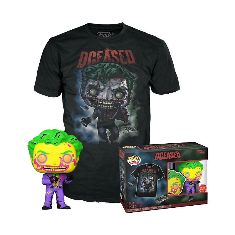 Funko POP! and Tee: DC Joker 4.15-in Vinyl Figure and Unisex T-Shirt GameStop Exclusive