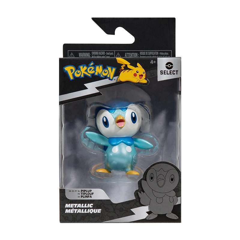 Jazwares Pokemon Select Metallic Piplup 3-in Battle Figure