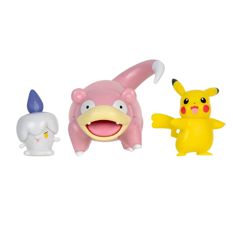 Jazwares Pokemon Battle Figure Set 3-Pack - (Pikachu (Female), Litwick