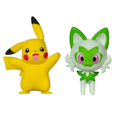 Jazwares Pokemon First Partner Sprigatito and Pikachu Battle Figure Set 2-Pack