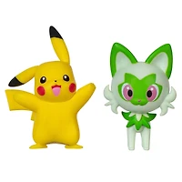 Jazwares Pokemon First Partner Sprigatito and Pikachu Battle Figure Set 2-Pack