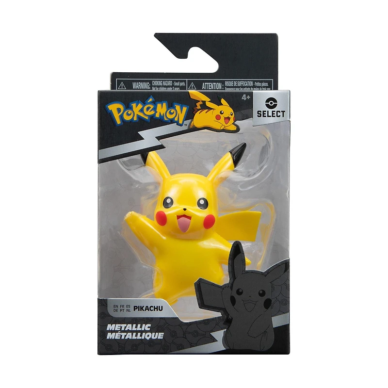 Jazwares Pokemon Select True-Color Metallic Pikachu 3-in Battle Figure