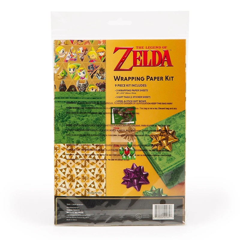 The Legend of Zelda Wrapping Paper Kit 3 Sheets