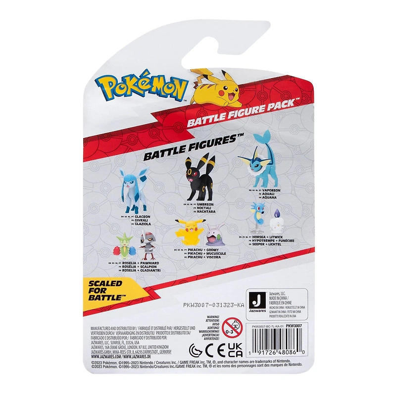 Jazwares Pokemon Goomy and Pikachu Battle Figure Set 2-Pack