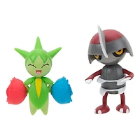 Jazwares Pokemon Pawniard and Roselia Battle Figure Set 2-Pack