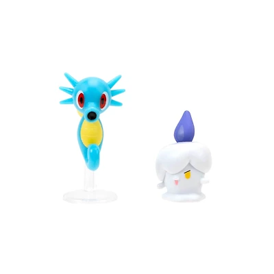 Jazwares Pokemon Litwick and Horsea 3-in Battle Figure Set 2-Pack