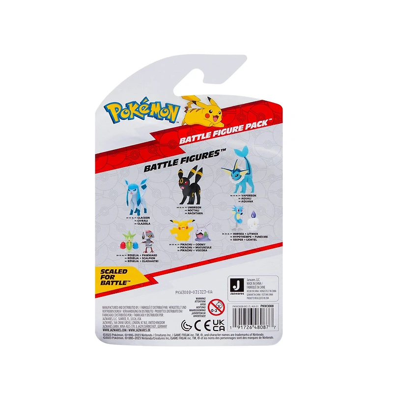 Jazwares Pokemon Litwick and Horsea 3-in Battle Figure Set 2-Pack