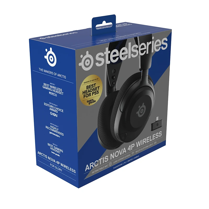 SteelSeries Arctis Nova 4P Wireless Gaming Headset for PC, Switch, Meta Quest 2
