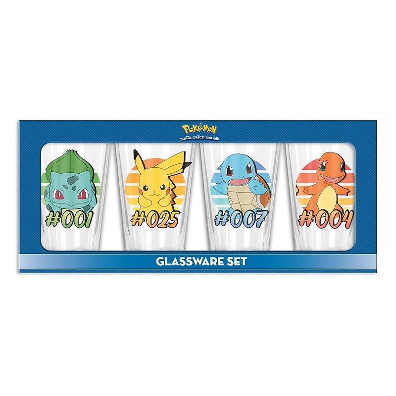 Pokemon Starter Gradients 16 oz. Pint Glass Set
