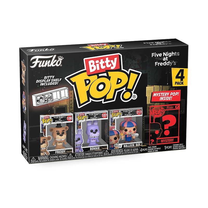 Funko Bitty POP! Five Nights at Freddy's 0.9-in Vinyl Figure Set 4-Pack (Freddy, Bonnie, Balloon Boy