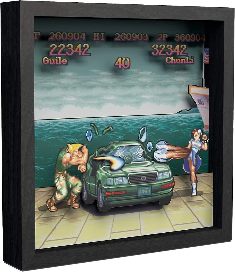 Pixel Frames Street Fighter II Car Scene 3D Shadow Box Framed Decor Wall Art