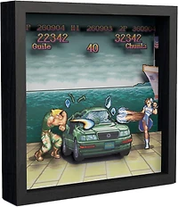 Pixel Frames Street Fighter II Car Scene 3D Shadow Box Framed Decor Wall Art