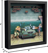 Pixel Frames Street Fighter II Car Scene 3D Shadow Box Framed Decor Wall Art