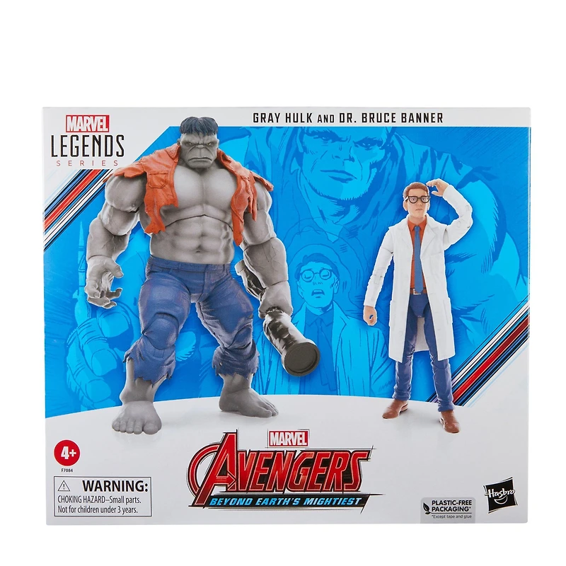 Hasbro Marvel Legends Series Avengers: Beyond Earth's Mightiest Gray Hulk and Dr. Bruce Banner 6-in Action Figure Set