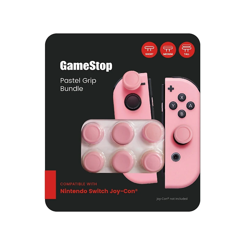 GameStop Gripper Bundle for Nintendo Switch JoyCons - Pink