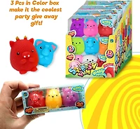 Ja-Ru Mochi Squishy Animal Kawaii Fidget Toys 3-Pack (Styles May Vary)