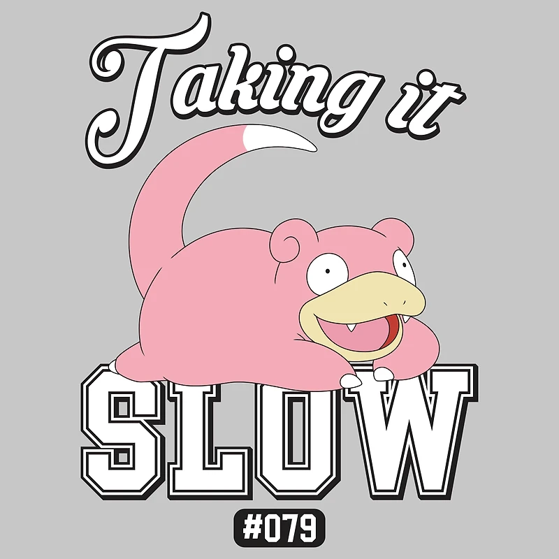 Pokemon Slowpoke Graphic Gray Unisex Short Sleeve T-Shirt