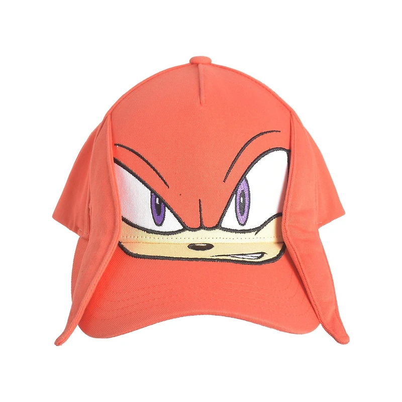 Sonic the Hedghog Knuckles 3D Quills Face Snapback Hat with Ears