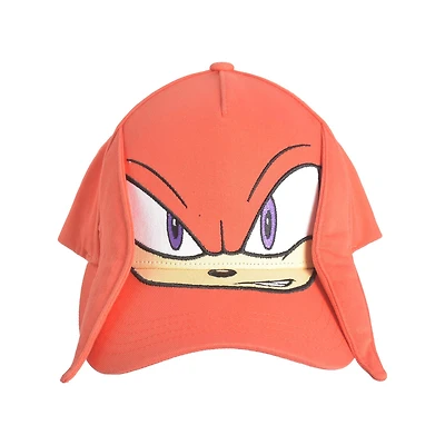 Sonic the Hedghog Knuckles 3D Quills Face Snapback Hat with Ears