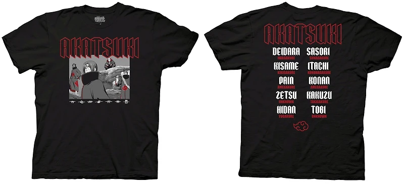 Naruto Akatsuki Band Unisex Short Sleeve T-Shirt