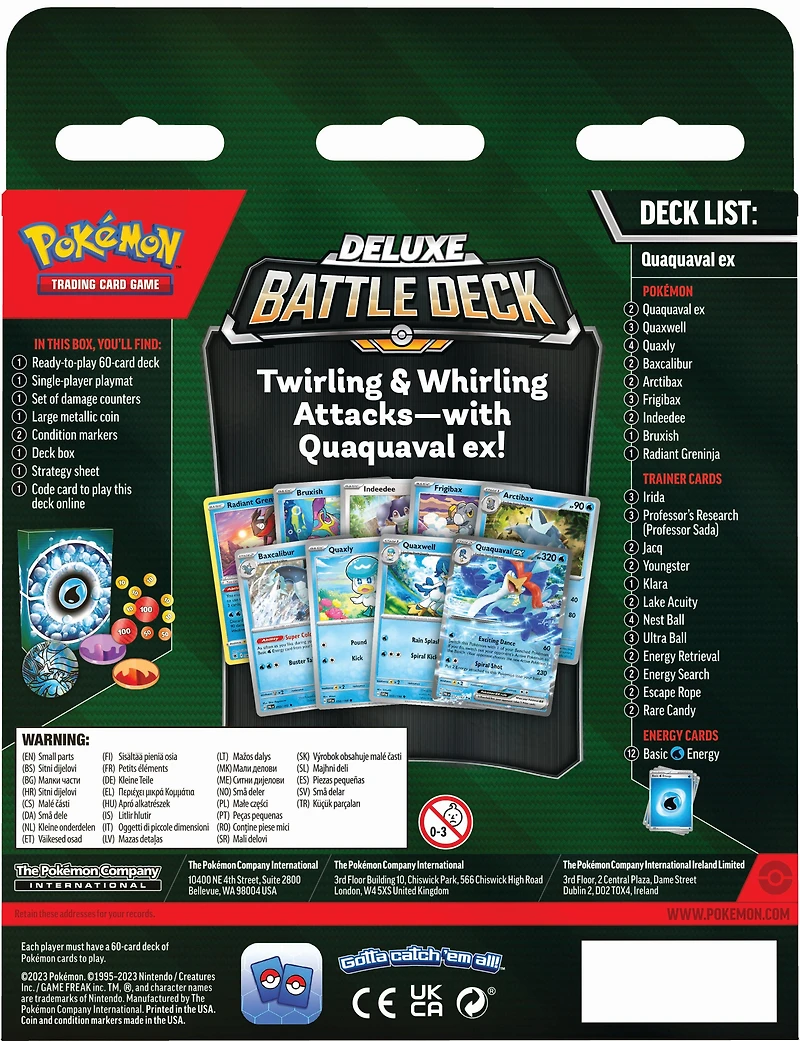 Pokemon Trading Card Game: Meowscarada ex or Quaquaval ex Deluxe Battle Deck (Styles May Vary
