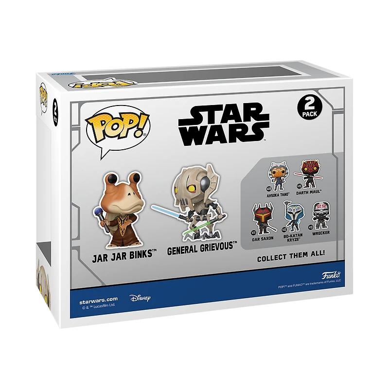 Funko POP! Star Wars: Clone Wars Duels Jar Jar Binks vs General Grievous Vinyl Bobblehead Figures 2-Pack GameStop Exclusive